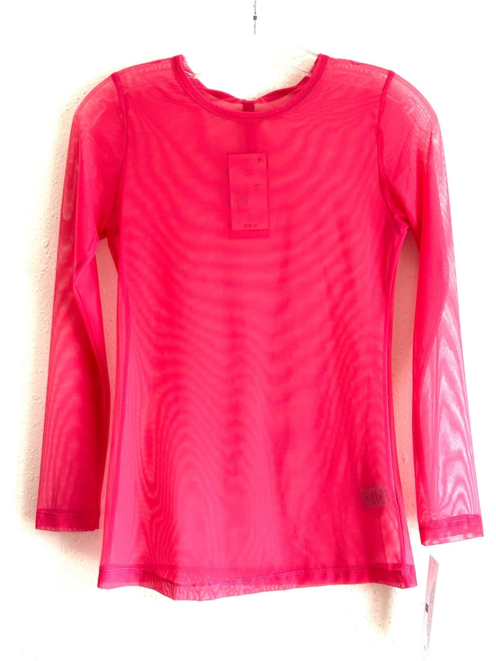 IC Collection Pink Sheer Mesh Blouse Top Sz XS Coquette Feminine Beach Resort